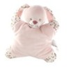 Doudou semi plat coussin lapin rose fleuri Grelot Monoprix Bout'chou (19322)