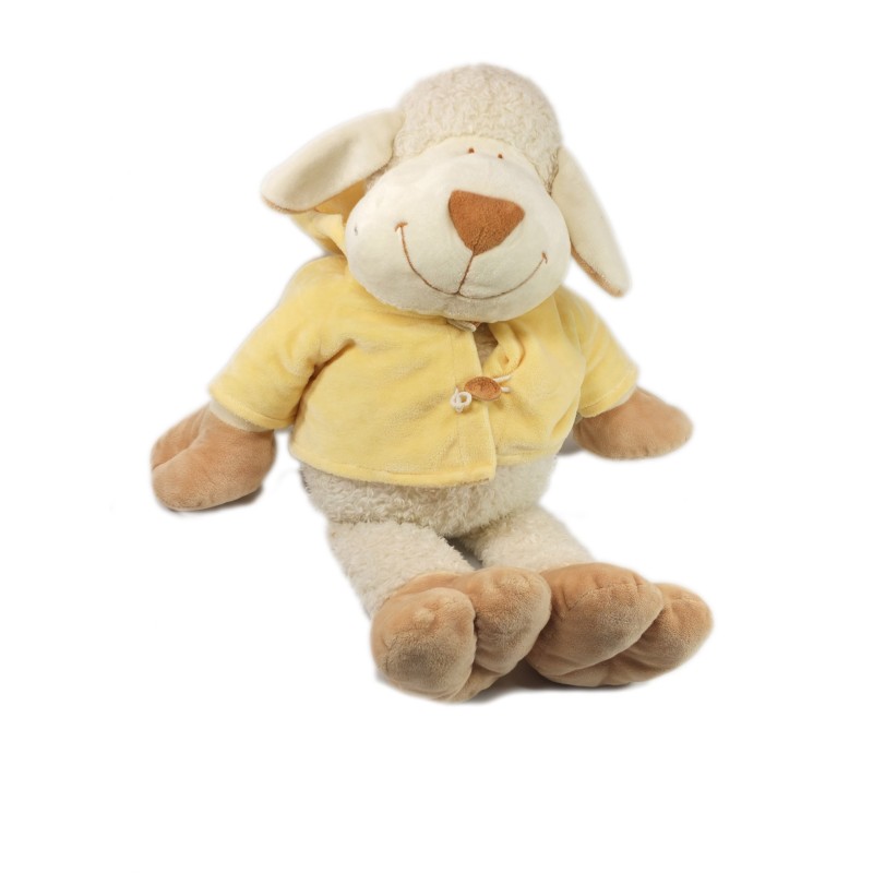 Peluche mouton blanc The Plushies collection Lombok Gilet jaune 50 cm (18332)