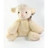 Peluche doudou Mouton blanc 24 cm Jours Heureux Noeud carreaux Creaprim  (20655)