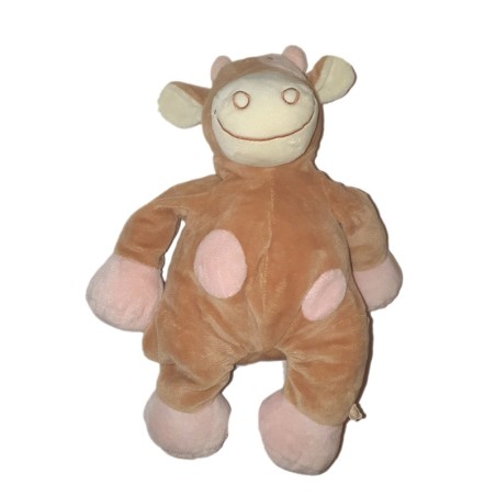 Kaloo Doudou Peluche Vache Lola rose beige fleur 40 cm (26481)