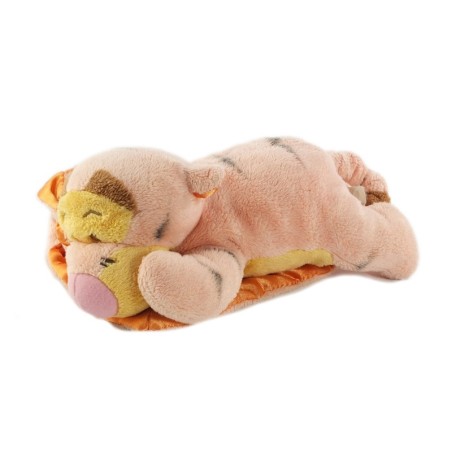 Peluche doudou Tigrou allonge mouchoir vichy carreaux oranges (20077)