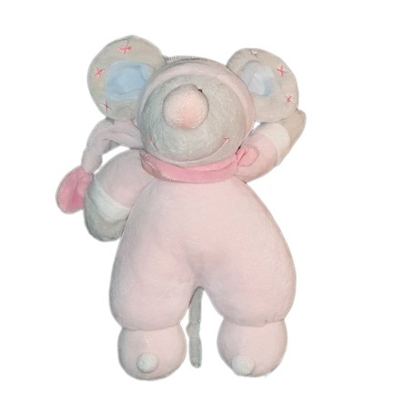 Peluche doudou Souris rose Carrefour Tex Max & Sax 30 cm (21944)