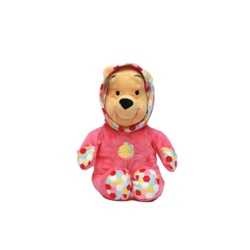 Peluche Winnie L'Ourson pyjama Grenouillere Rose abeille 32 Cm - Doudou Disney (28291)