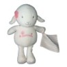 Doudou Peluche MOUTON Agneau blanc rose - LUMINOU Jemini - Luminescent - Brille dans le noir - H 30 cm (6237)