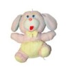 Doudou chien rose jaune bleu Bikin International 32 cm (27229)