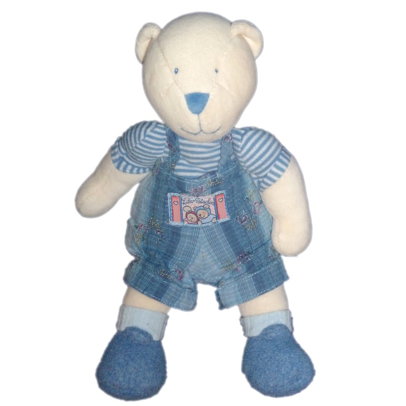 MOULIN ROTY - Doudou OURS bleu - Lila Patachon - H 28 cm (9164)