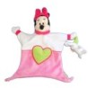 Doudou plat MINNIE rose Disneyland Paris Lapin blanc Coeur Vert (7949)