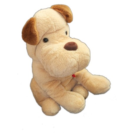 VINTAGE - Peluche CHIEN beige marron - Jemini - H 34 cm (7339)