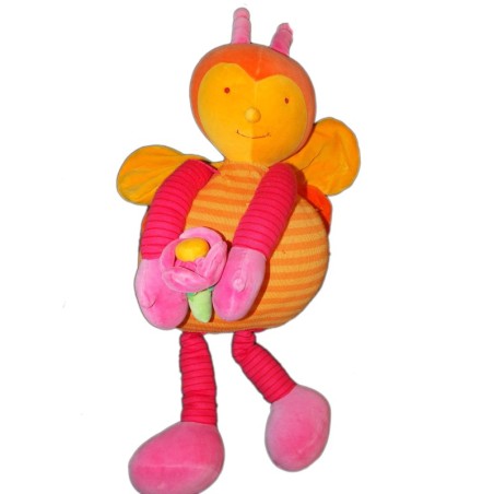 Doudou Géant Peluche Abeille orange Louna Fleur - MOULIN ROTY - H 80 cm (12409)