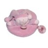 Doudou et Compagnie Ours plat rond Douceur Macaron rose mauve 16 cm  (14554)