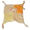 Doudou plat Souris blanc creme orange ours fromage Lascar (23950)