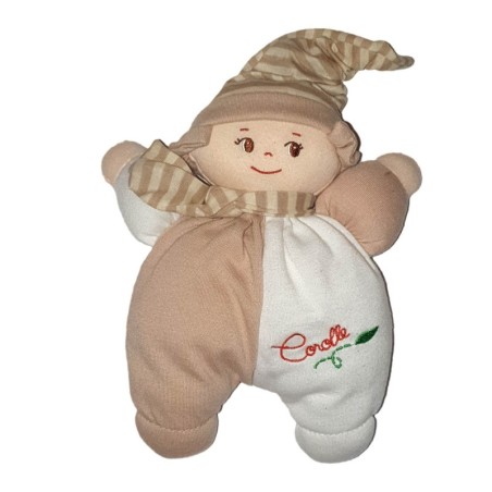 Doudou Lutin blanc beige feuille Grelot 2011 Corolle 20 cm (24583)