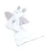 BERLINGOT Doudou Lapin blanc gris ange Mouchoir (25696)