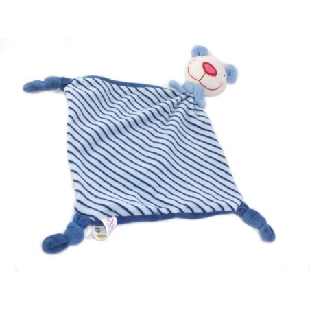 Doudou plat Ours bleu rayures DODO D AMOUR MGM (25946)