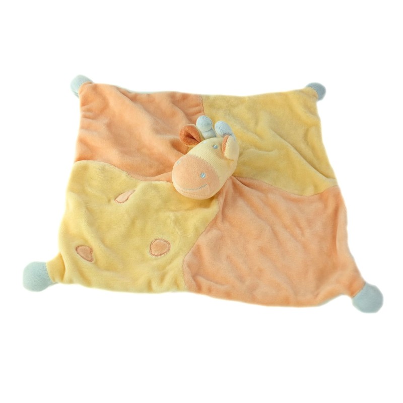 Doudou plat Girafe jaune orange Jollybaby (26216)