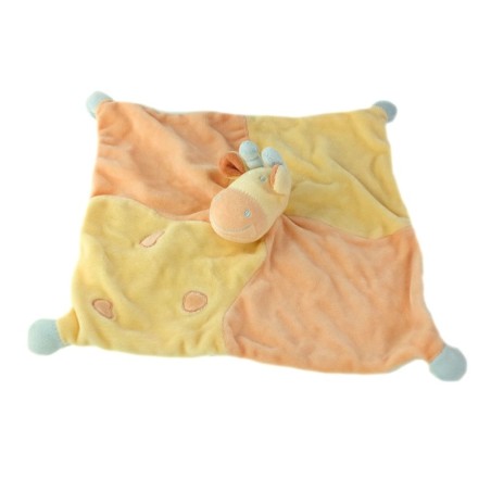Doudou plat Girafe jaune orange Jollybaby (26216)
