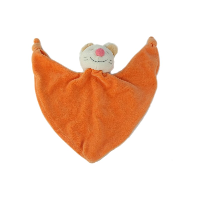 Doudou plat Souris orange Jollybaby (26217)