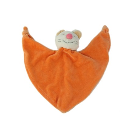 Doudou plat Souris orange Jollybaby (26217)