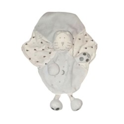 Doudou plat chat blanc bleu BERLINGOT  (26520)