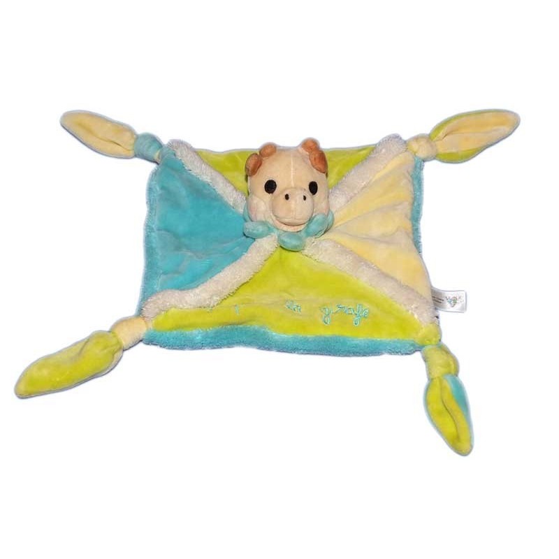 doudou-plat-sophie-la-girafe-4-noeuds-jaune-vert-bleu-vulli (15322)