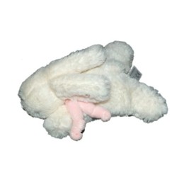 Doudou Lapin blanc rose Jacadi Paris Longueur 15 cm Idem Doudou et Compagnie (13381)