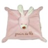 Doudou Plat Lapin rose Grain de Blé (15460)