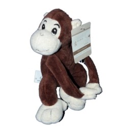 Doudou peluche SINGE marron - GIFI Diffusion - 22 cm  (11552)