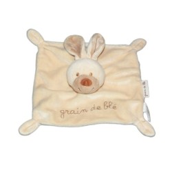 Doudou plat LAPIN beige GRAIN DE BLE Zannier (13304)