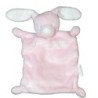 Doudou plat LAPIN blanc rose GRAIN DE BLE Zannier (13309)