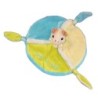 Doudou plat SOPHIE LA GIRAFE - Rond 3 noeuds - Jaune vert bleu - VULLI (11590)