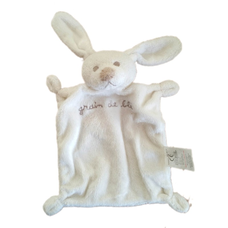 Doudou Plat Lapin blanc Grain de Blé - Zannier (12780)