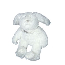 Peluche Doudou Lapin Blanc Absorba Longs poils Foulard H 20 cm Ultra doux (12836)