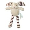 Doudou Peluche LAPIN blanc Rayures Bordeaux SERGENT MAJOR - SGMJ - H 25 cm (11412)