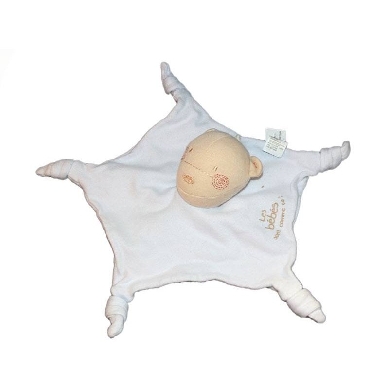 Doudou plat bleu Ours Les bébés sont comme ça - Absorba (14600)