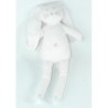 Doudou lapin blanc gris 26 cm PETIT BATEAU (23139)