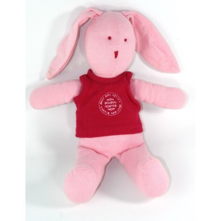 Doudou lapin rose 26 cm Mon doudou bisous calins PETIT BATEAU (23137)