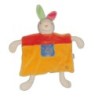 Doudou Plat Lapin orange rouge bleu coeurs Bestever 2009 (23717)