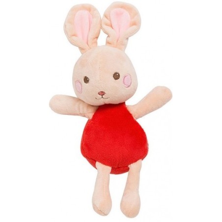 Doudou lapin rouge et rose SERGENT MAJOR 26 cm (21379)