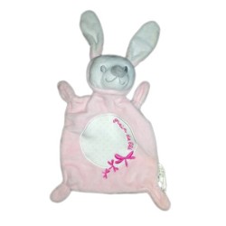 Doudou plat lapin rose Grain de Ble Libellules (21446)
