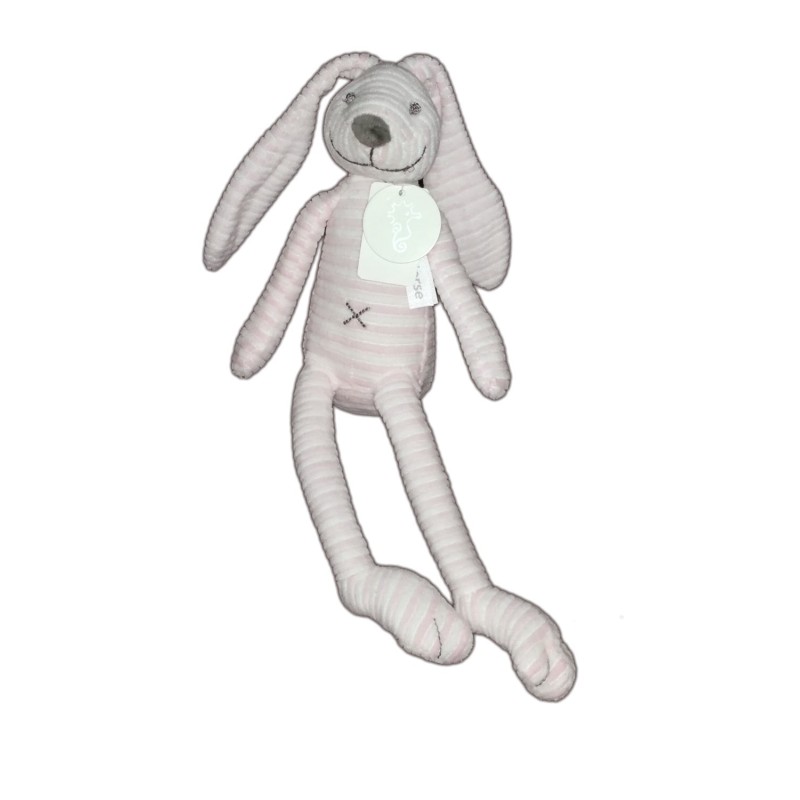 Doudou lapin rose blanc Happy Horse 35 cm (21441)