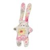 Doudou Lapin blanc rose vert fleurs Catimini 35 cm (22192)