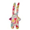 Doudou Lapin blanc rose fleurs rouges Catimini 35 cm (22044)