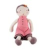Doudou poupée rose mauve parme robe Marese 28 cm (22035)