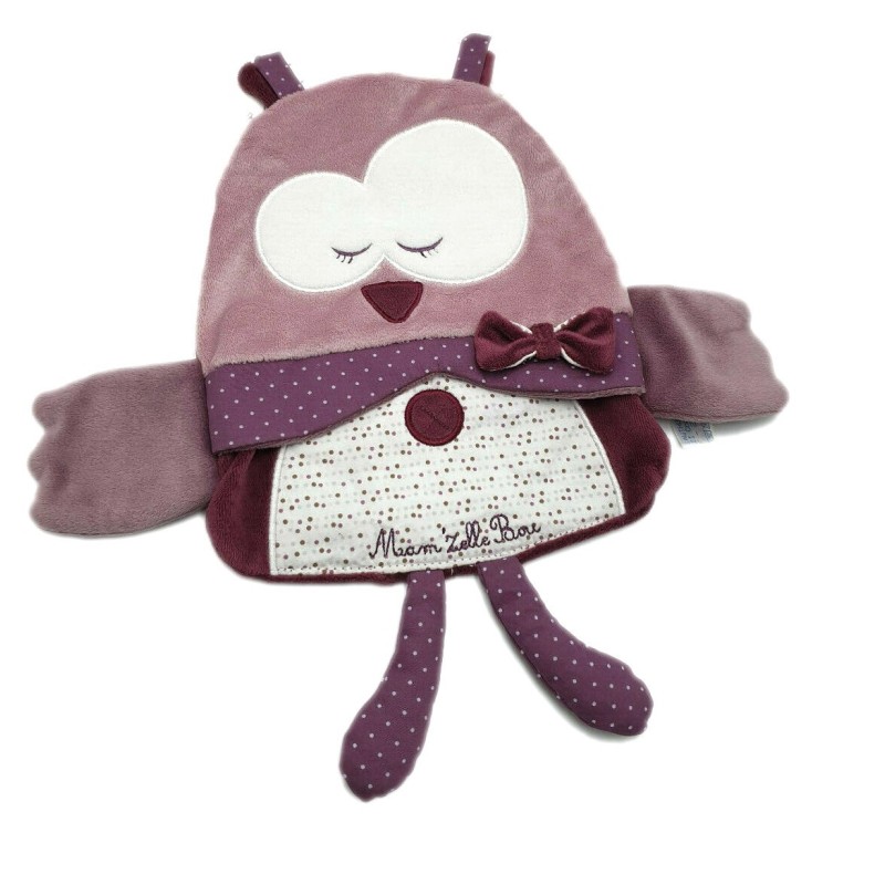 Doudou plat chouette Hibou Mam Zelle Bou Sauthon (21878)
