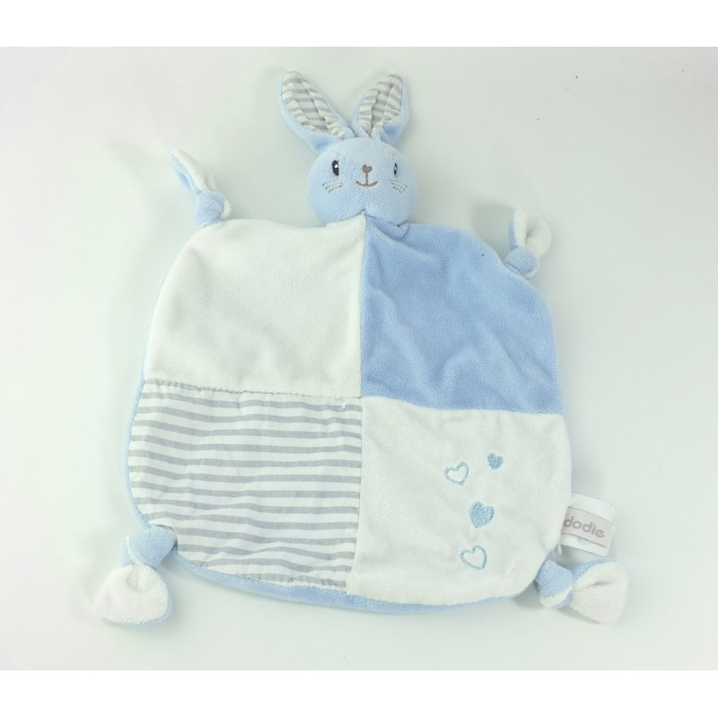 Mon doudou d amour plat lapin bleu blanc Coeurs Dodie (25415)