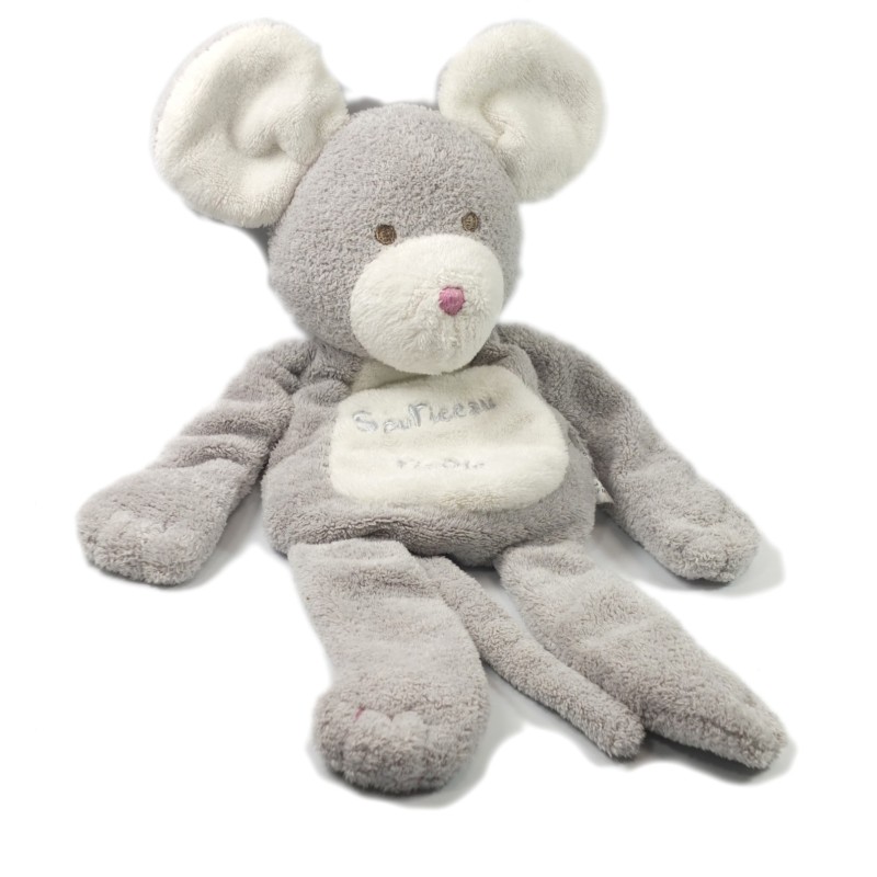 Doudou semi plat souris grise souriceau rigolo TOUT COMPTE FAIT (18145)