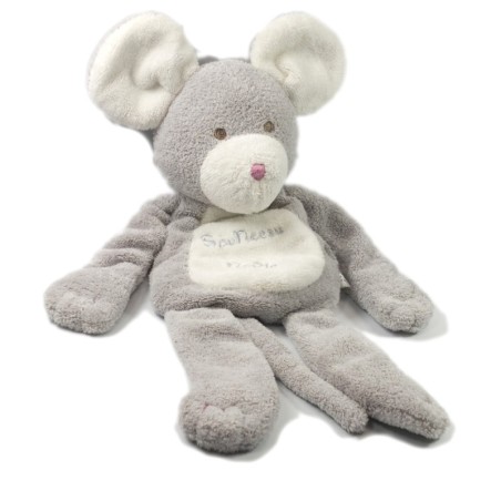 Doudou semi plat souris grise souriceau rigolo TOUT COMPTE FAIT (18145)