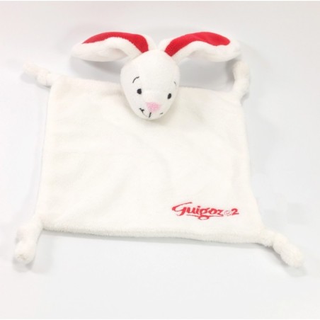 Doudou plat Lapin blanc rouge Guigoz 2 (18849)