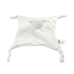 Doudou plat Mouton agneau blanc Absorba 4 noeuds (17393)