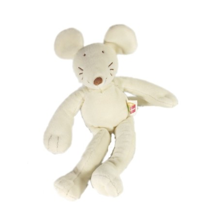 Doudou Souris blanc écru Eveil et Jeux 26 cm Groupe Le Petit Nouveau (17711)